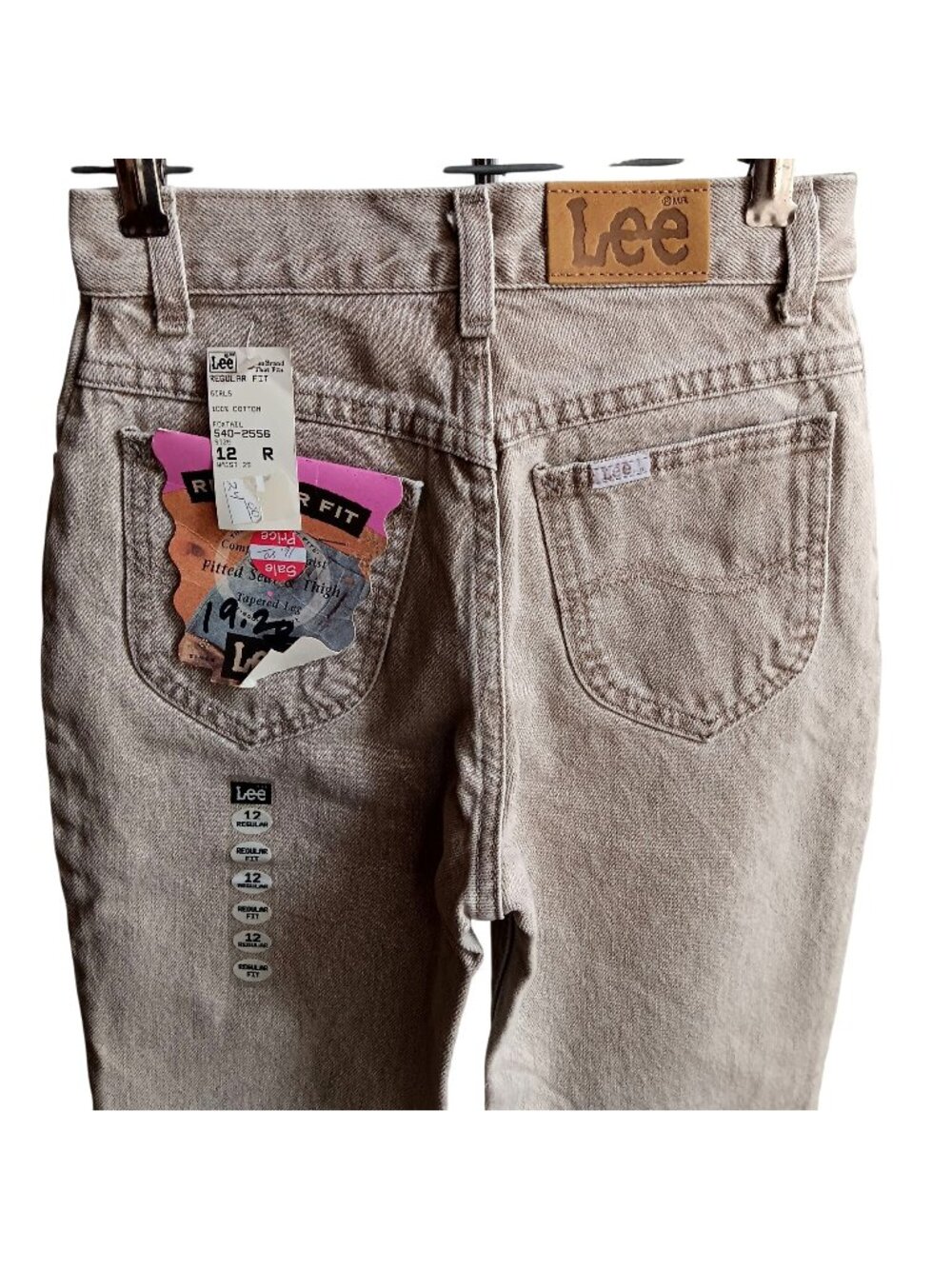 Lee Girls Jeans 24x27 12R NOS Vtg 1980's Regular Denim Foxtail Tapered Leg